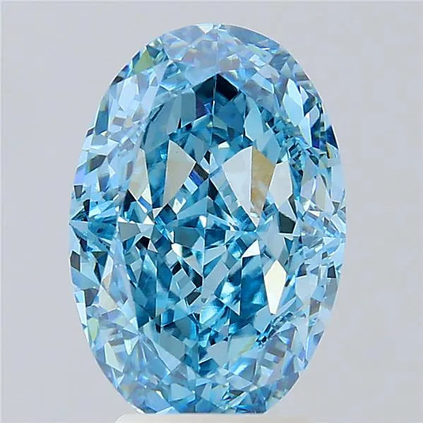 4.02ct Oval Lab Grown Diamond (Colour Fancy Vivid Blue, Clarity VS1, IGI Certified)