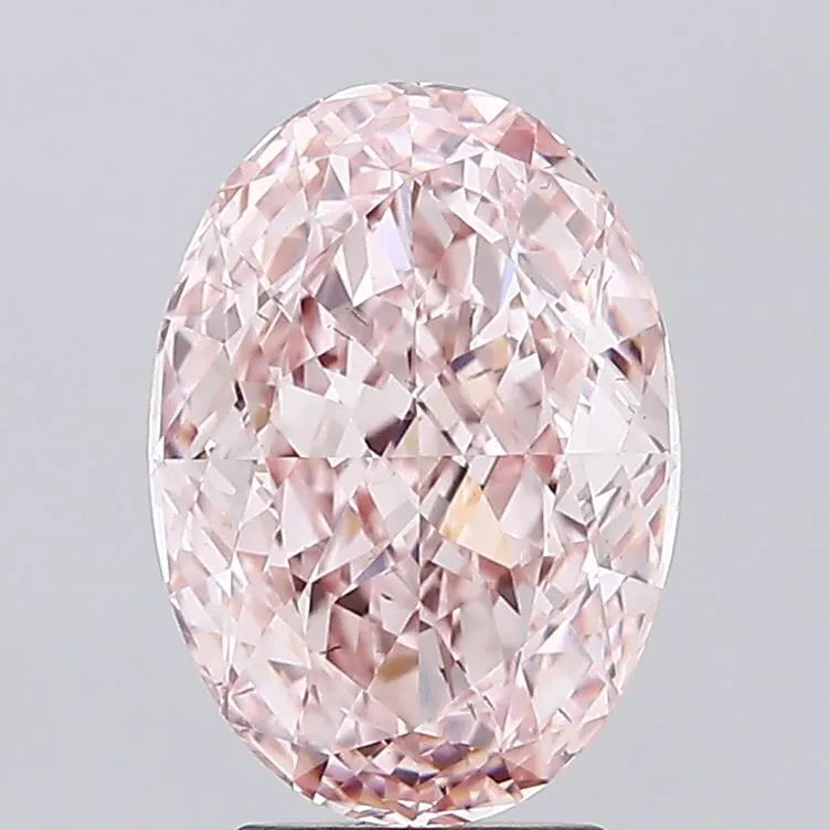 4.02ct Oval Lab Grown Diamond (Colour Fancy Vivid Pink, Clarity VS2, IGI Certified)