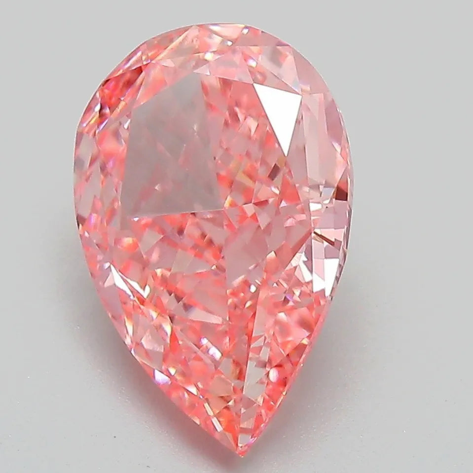 4.04ct Pear Lab Grown Diamond (Colour Fancy Vivid Pink, Clarity VVS2, IGI Certified)