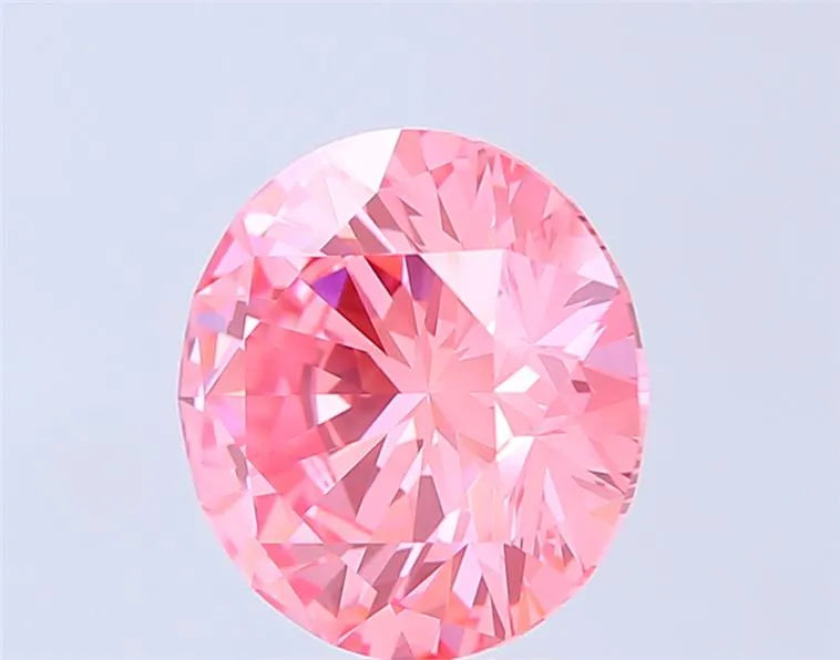 4.06ct Round Lab Grown Diamond (Colour Fancy Vivid Pink, Clarity VVS2, Cut ID, IGI Certified)