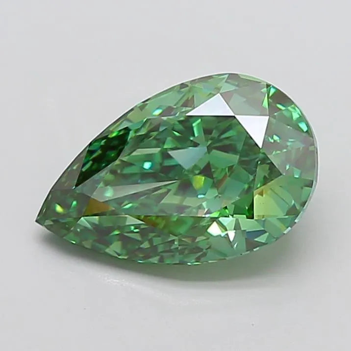 4.17ct Pear Lab Grown Diamond (Colour Fancy Vivid Green, Clarity VS1, IGI Certified)