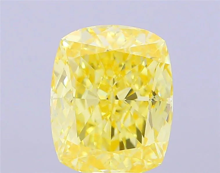 4.18ct Cushion modified Lab Grown Diamond (Colour Fancy Vivid Yellow, Clarity VVS2, IGI Certified)
