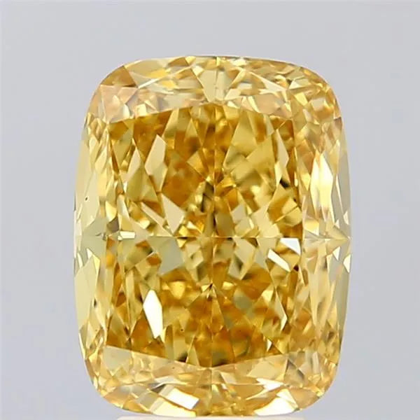 4.36ct Cushion modified Lab Grown Diamond (Colour Fancy Vivid Yellow, Clarity VS1, IGI Certified)