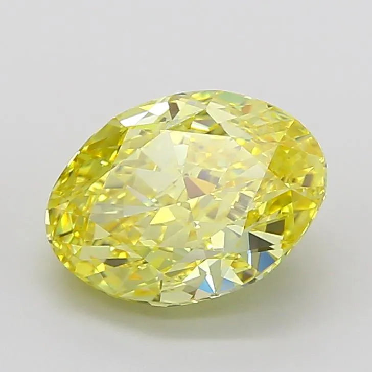 5.00ct Oval Lab Grown Diamond (Colour Fancy Vivid Yellow, Clarity VVS2, IGI Certified)