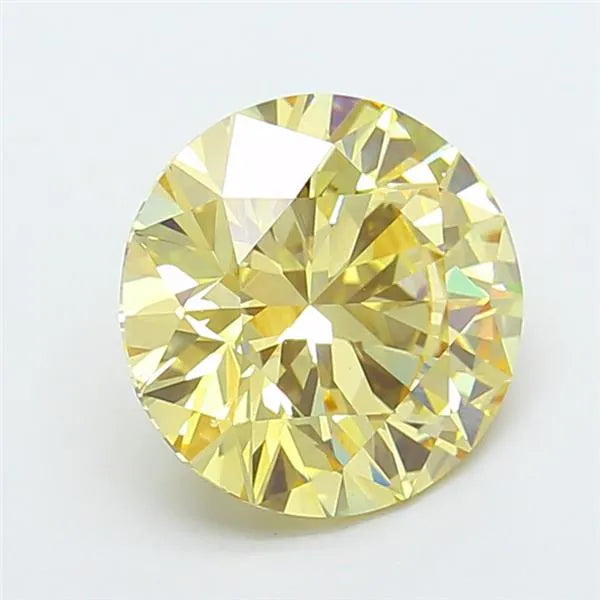 5.01ct Round Lab Grown Diamond (Colour Fancy Intense Yellow, Clarity VVS2, Cut EX, IGI Certified)