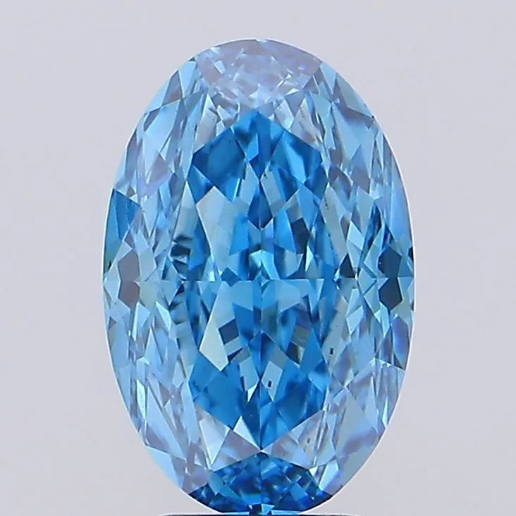 5.03ct Oval Lab Grown Diamond (Colour Fancy Vivid Blue, Clarity VS1, IGI Certified)