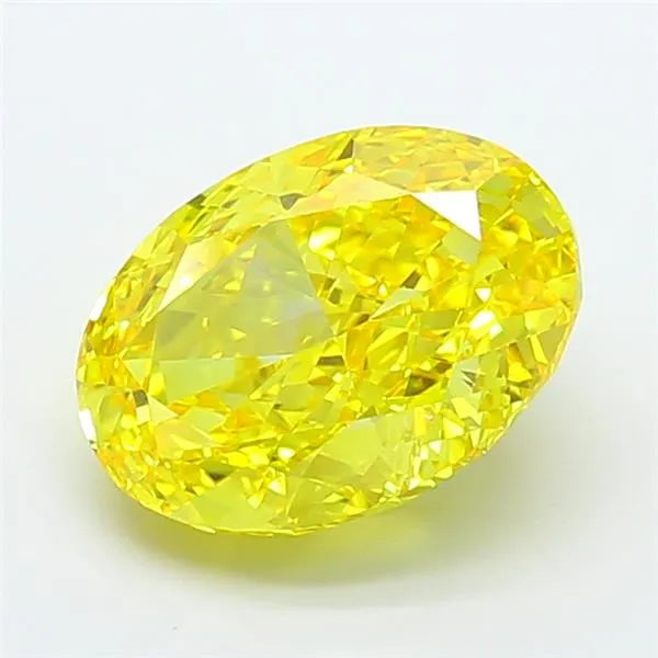 5.04ct Oval Lab Grown Diamond (Colour Fancy Vivid Yellow, Clarity VVS2, IGI Certified)