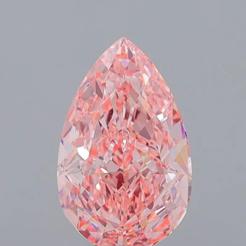 5.08ct Pear Lab Grown Diamond (Colour Fancy Vivid Pink, Clarity VVS2, IGI Certified)