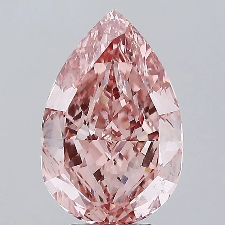 6.01ct Pear Lab Grown Diamond (Colour Fancy Vivid Brownish Pink, Clarity VS2, IGI Certified)
