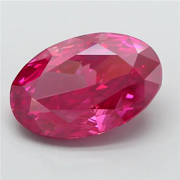 8.22ct Oval Lab Grown Diamond (Colour Fancy Vivid Red, Clarity VS2, IGI Certified)