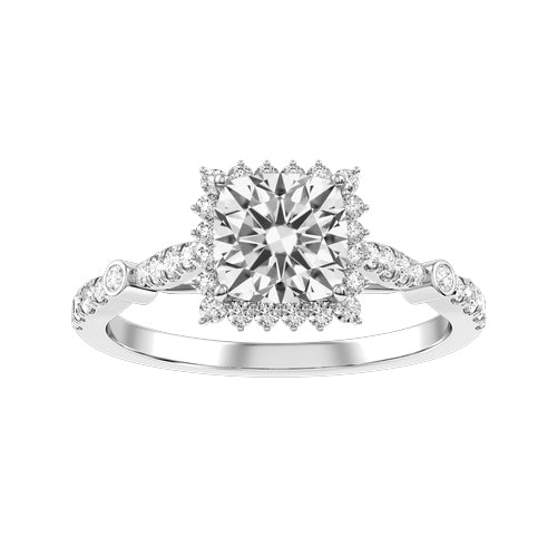 Cushion Lab-grown Diamond Bridal Ring — down