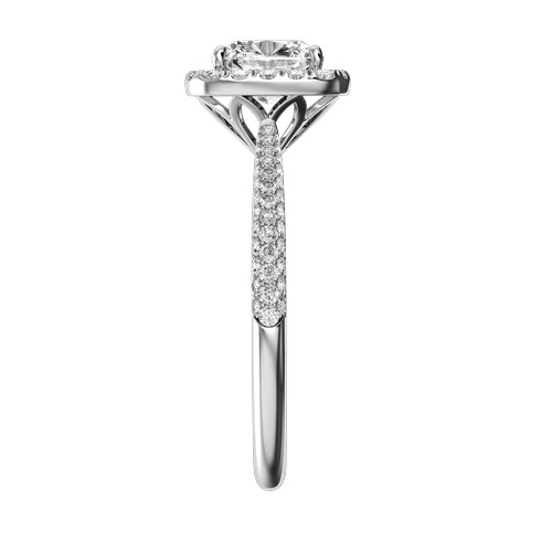 Cushion Lab-grown Diamond Bridal Ring — side
