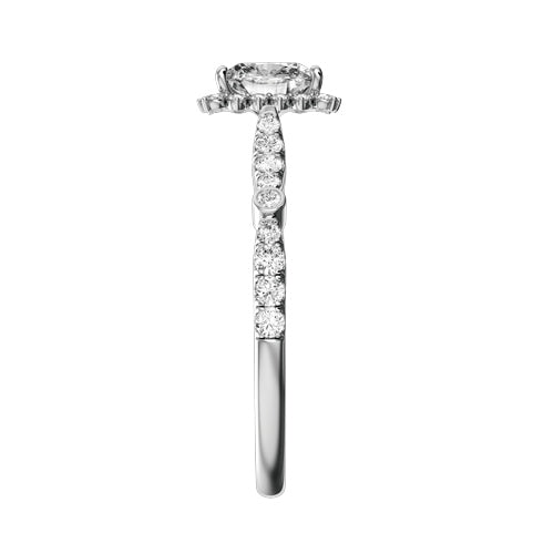 Cushion Lab-grown Diamond Bridal Ring — side