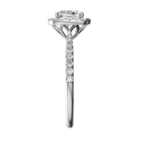 Cushion Lab-grown Diamond Bridal Ring — side