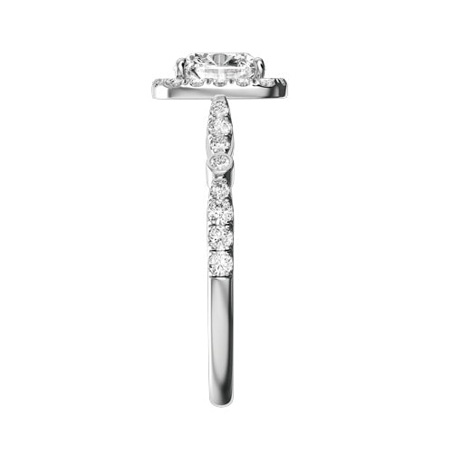 Cushion Lab-grown Diamond Bridal Ring — side