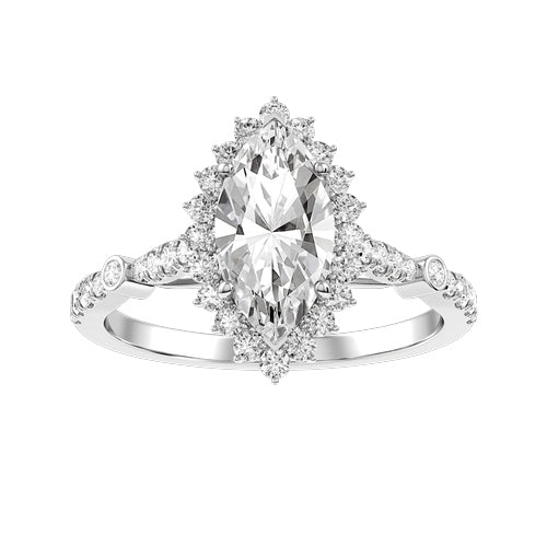 Marquise Lab-grown Diamond Bridal Ring — down