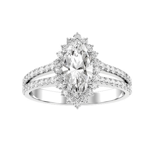 Marquise Lab-grown Diamond Bridal Ring — down
