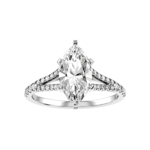 Marquise Lab-grown Diamond Bridal Ring — down
