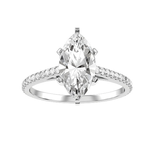 Marquise Lab-grown Diamond Bridal Ring — down