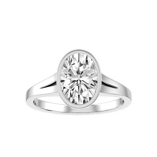 Oval Lab-grown Diamond Bridal Ring — down
