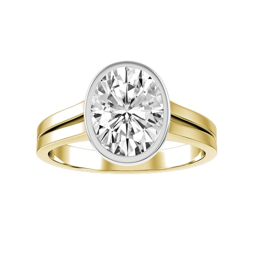 Oval Lab-grown Diamond Bridal Ring — down
