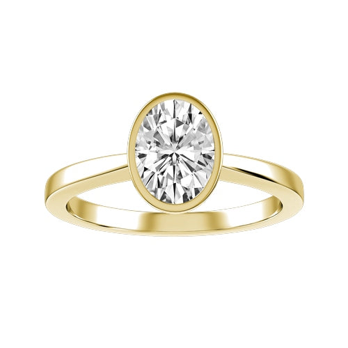 Oval Lab-grown Diamond Bridal Ring — down