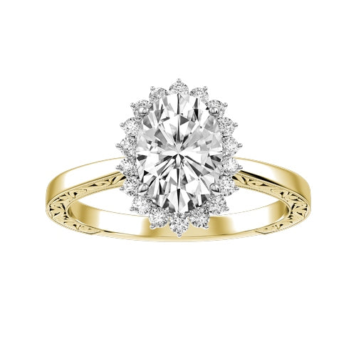 Oval Lab-grown Diamond Bridal Ring — down