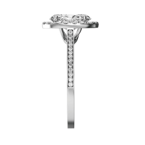 Oval Lab-grown Diamond Bridal Ring — side