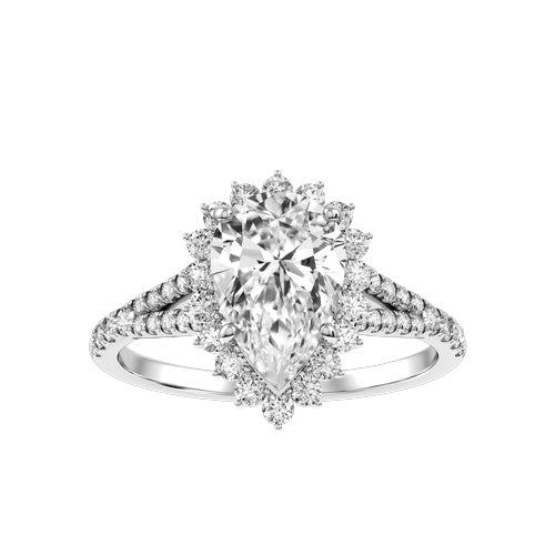 Pear Lab-grown Diamond Bridal Ring — down