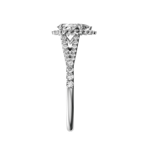 Pear Lab-grown Diamond Bridal Ring — side