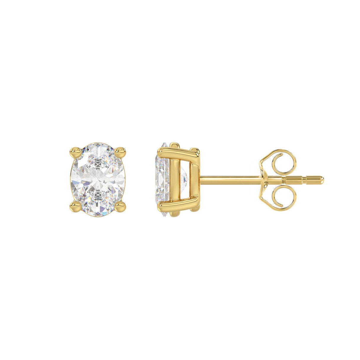 14K Yellow Gold, flat view