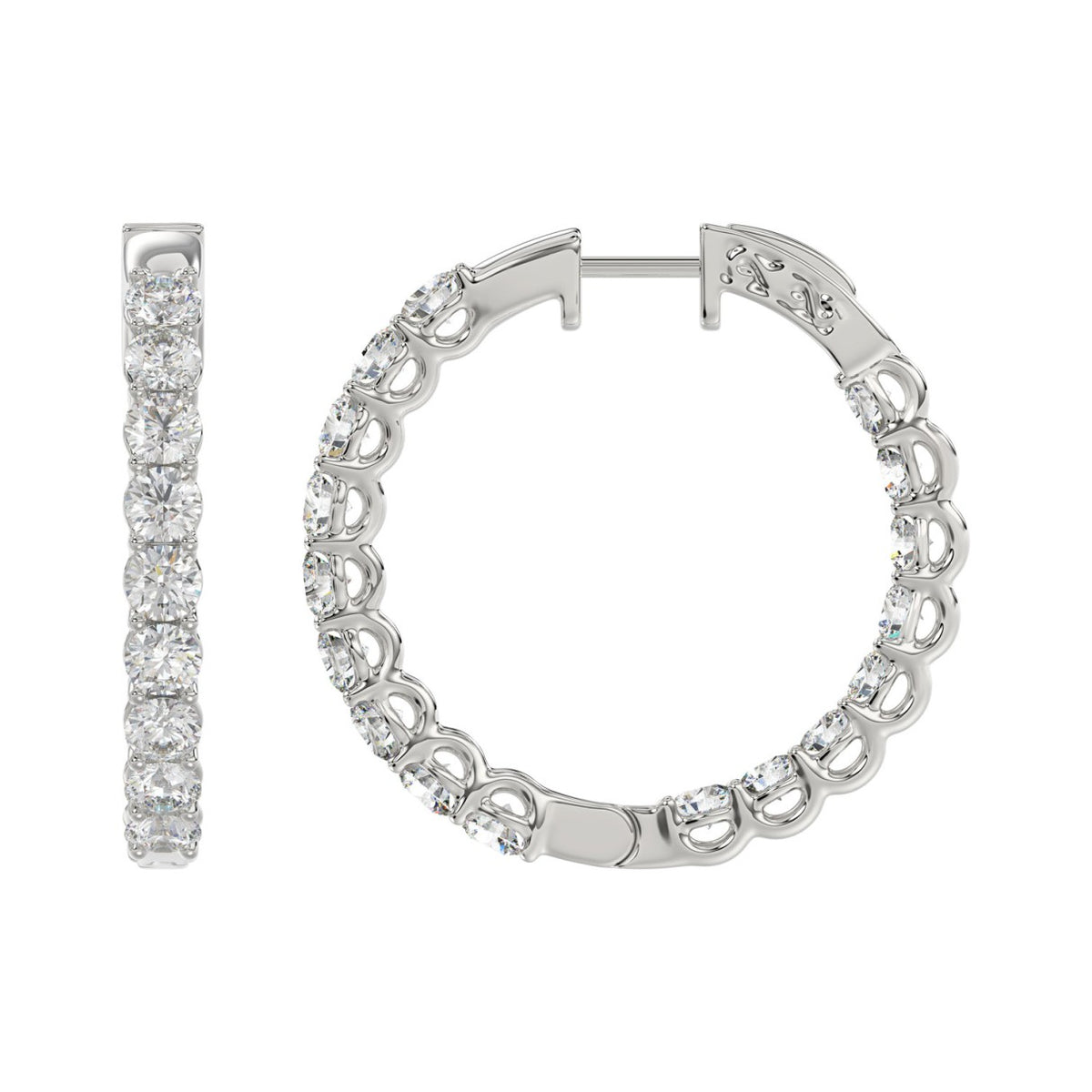 14K White Gold, flat view