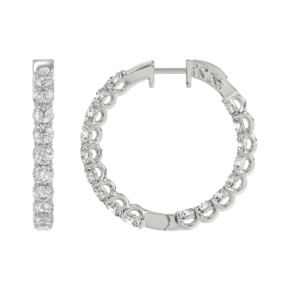 14K White Gold, flat view