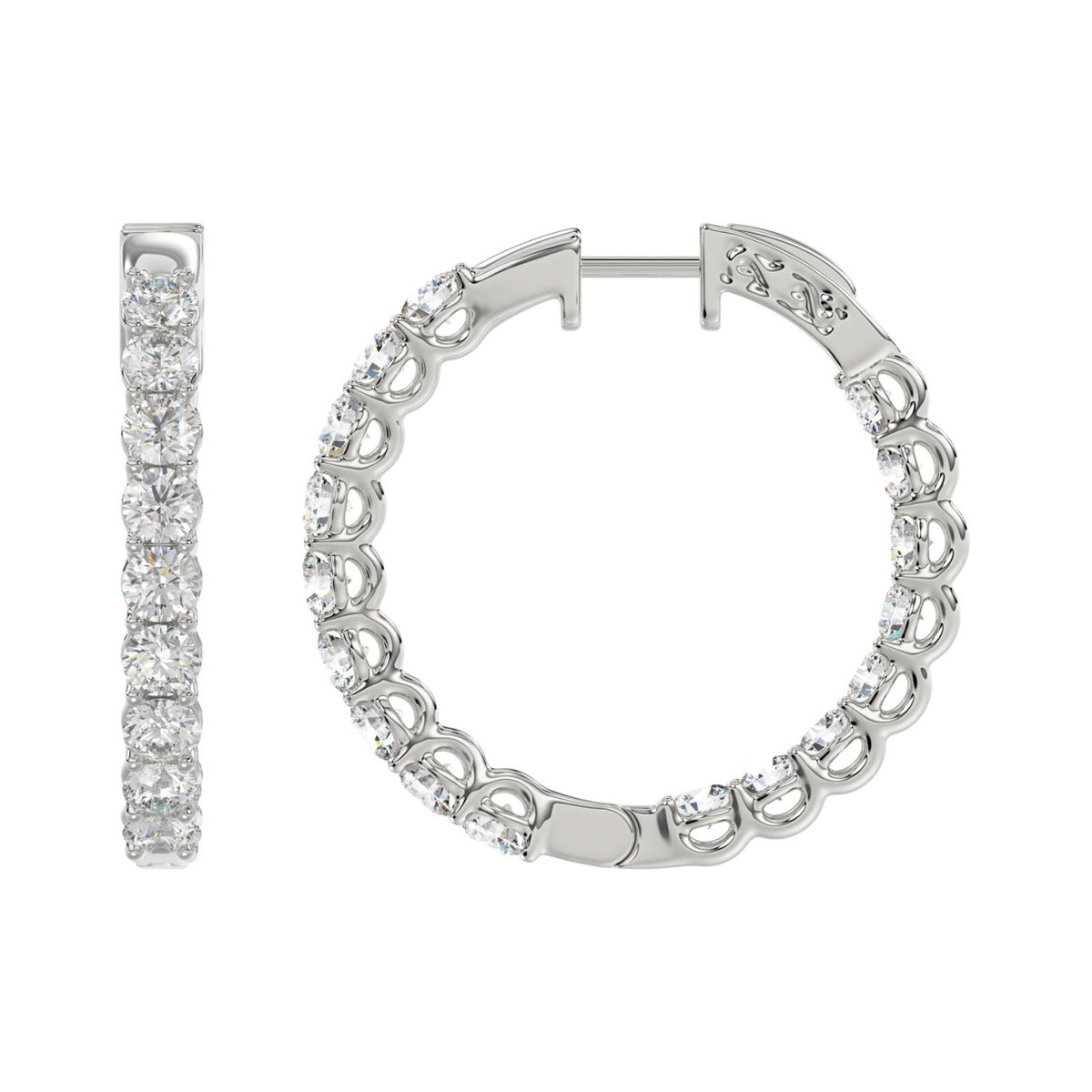14K White Gold, flat view