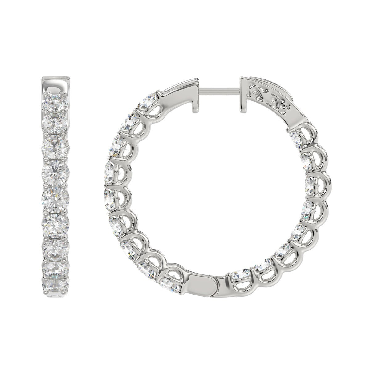 14K White Gold, flat view