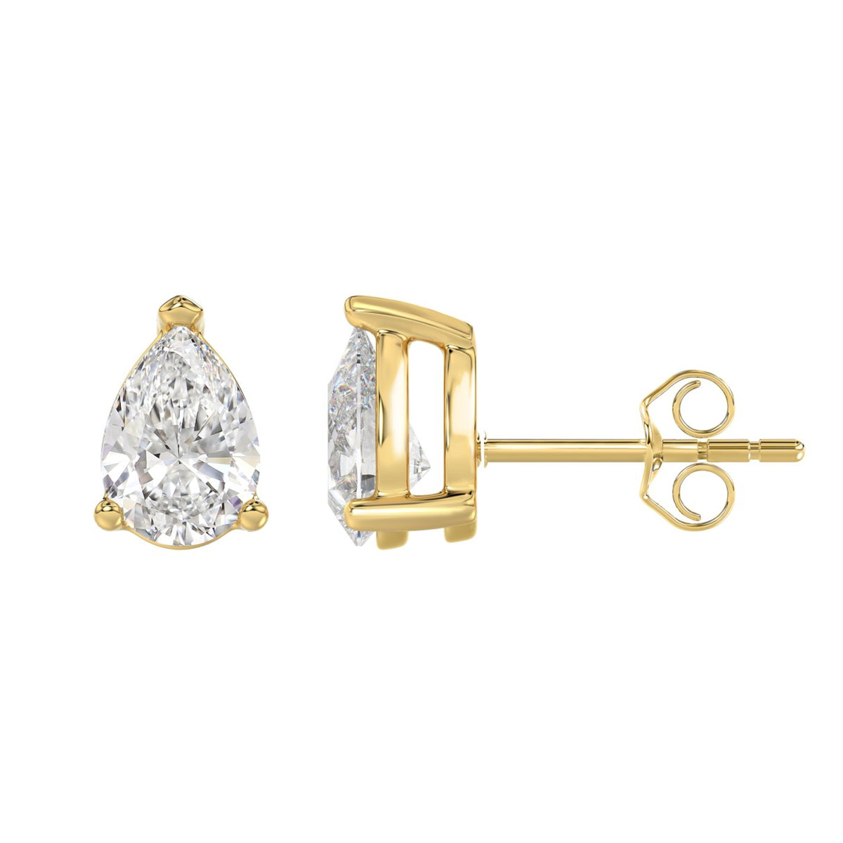 14K Yellow Gold, flat view