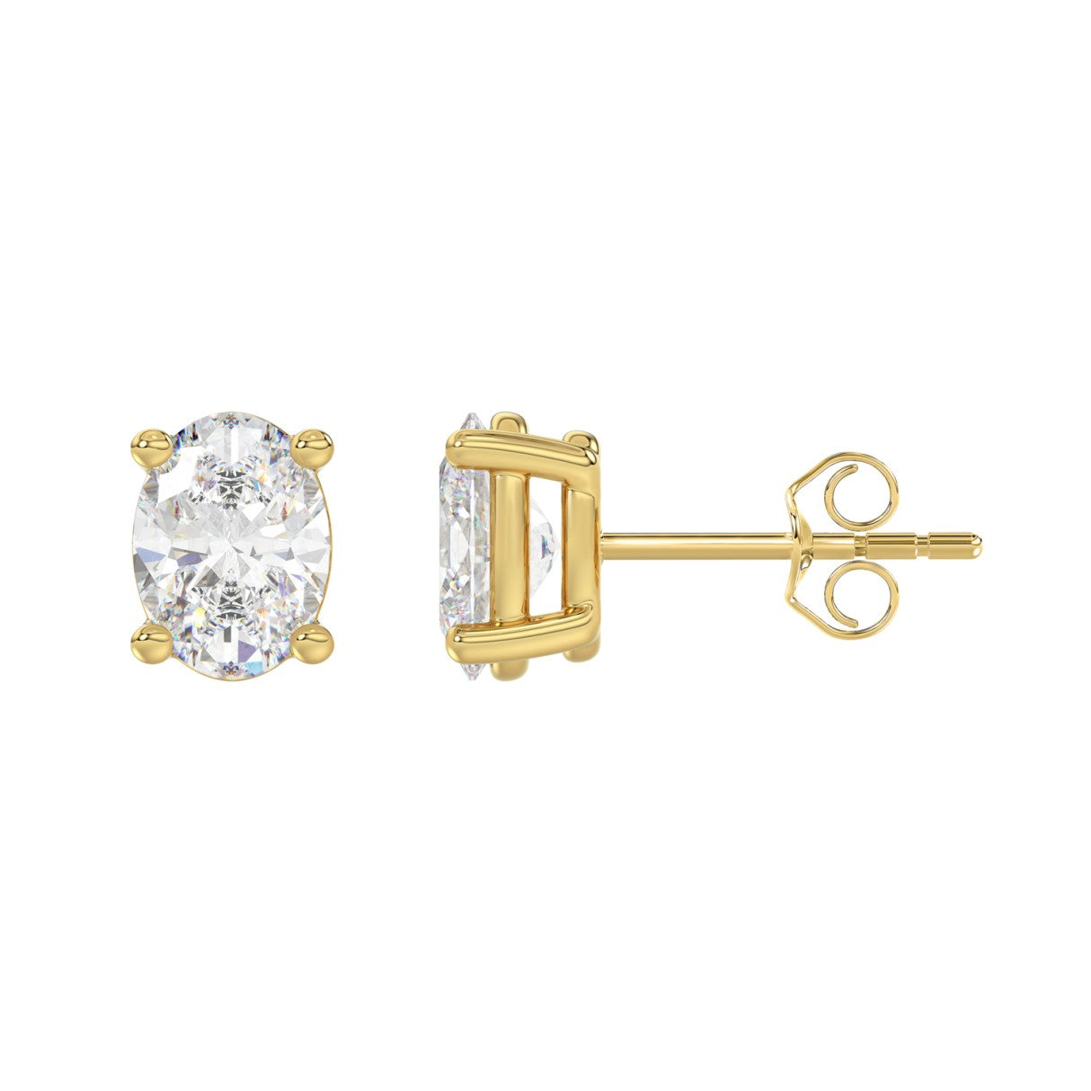 14K Yellow Gold, flat view