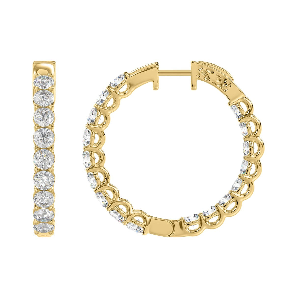 14K Yellow Gold, flat view