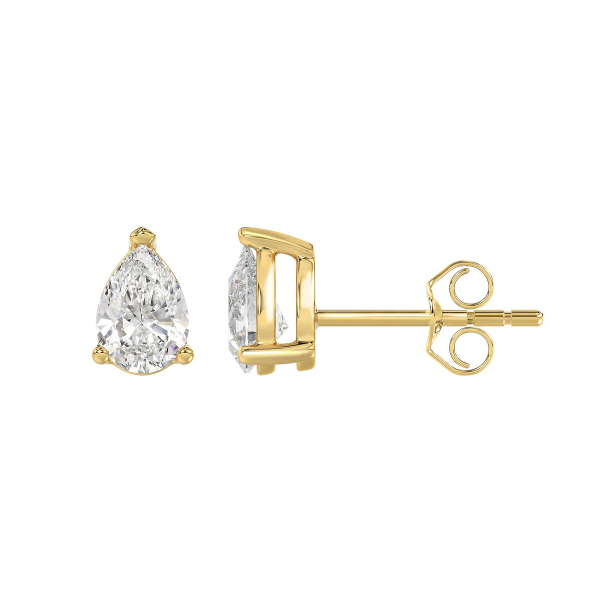 14K Yellow Gold, flat view
