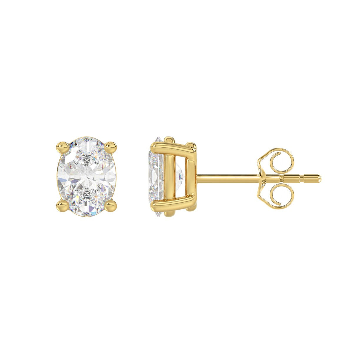 14K Yellow Gold, flat view