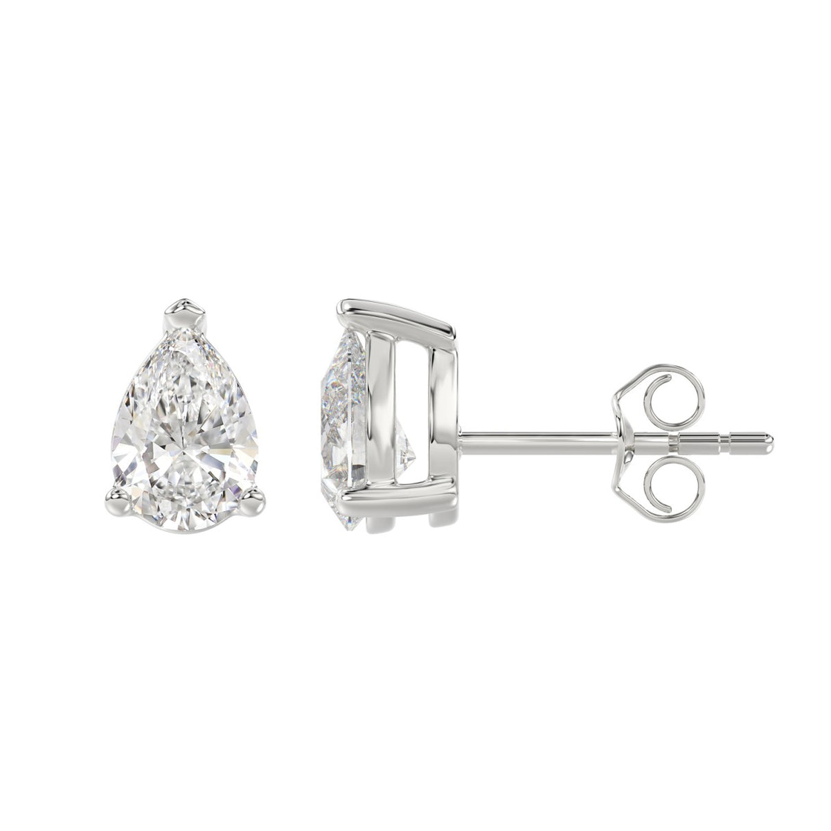 14K White Gold, flat view
