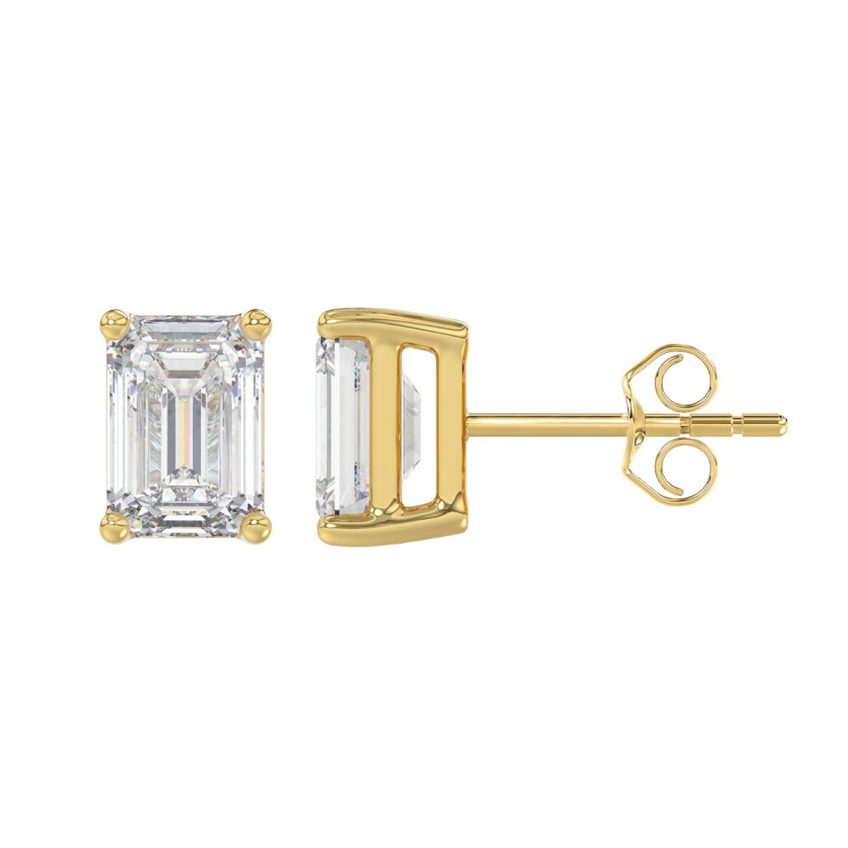 14K Yellow Gold, flat view