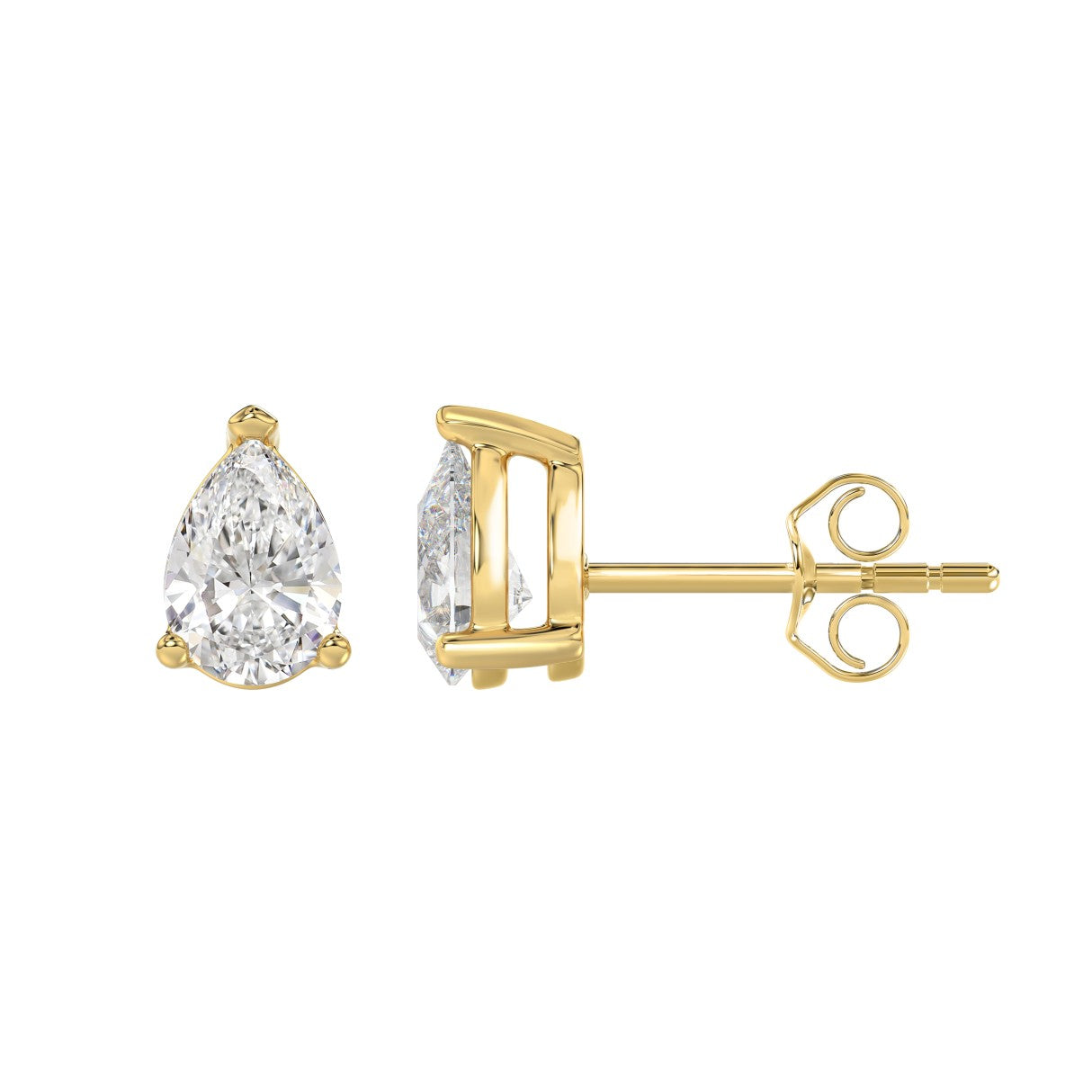 14K Yellow Gold, flat view