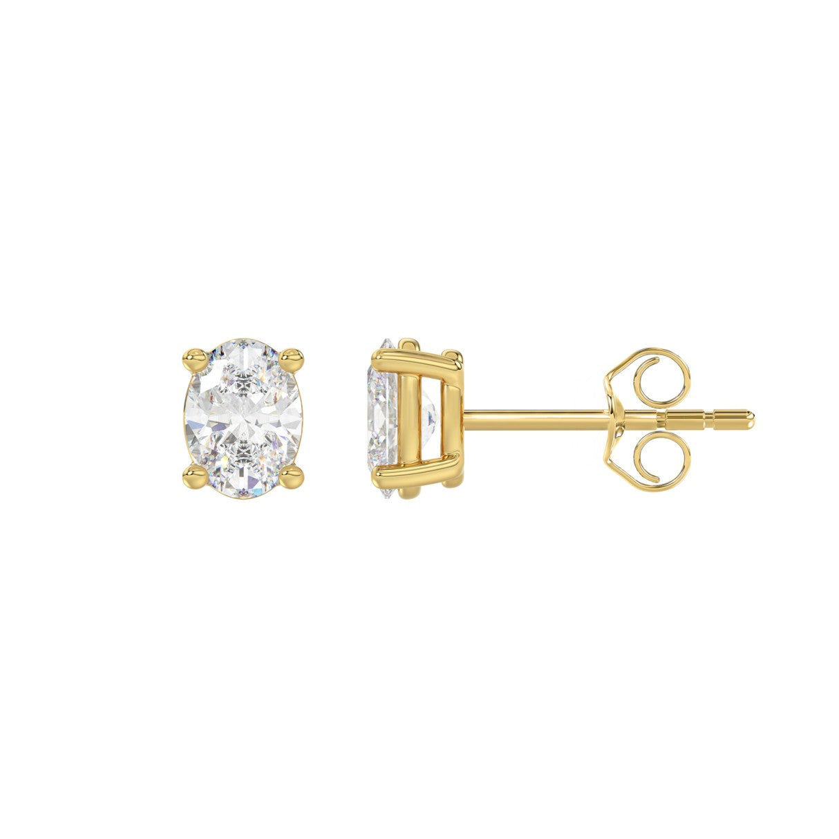 14K Yellow Gold, flat view