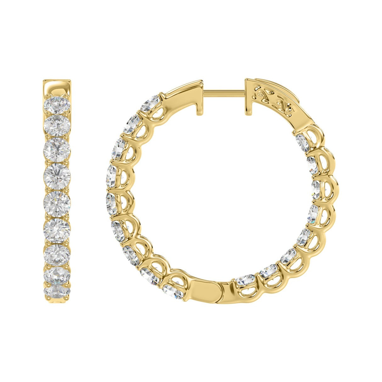 14K Yellow Gold, flat view