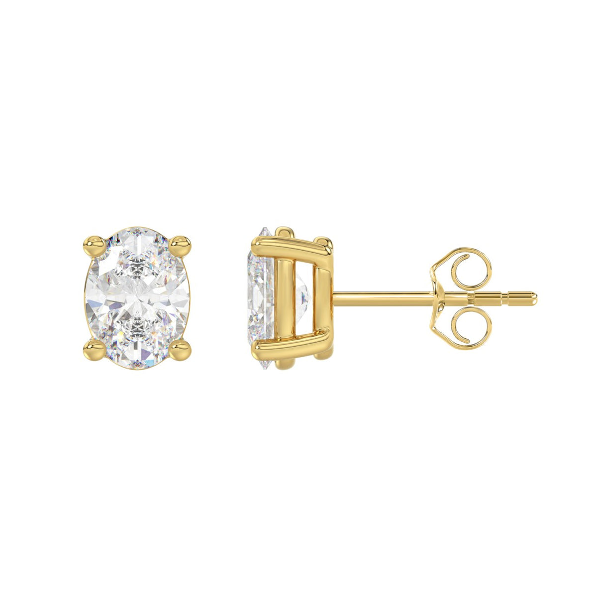 14K Yellow Gold, flat view