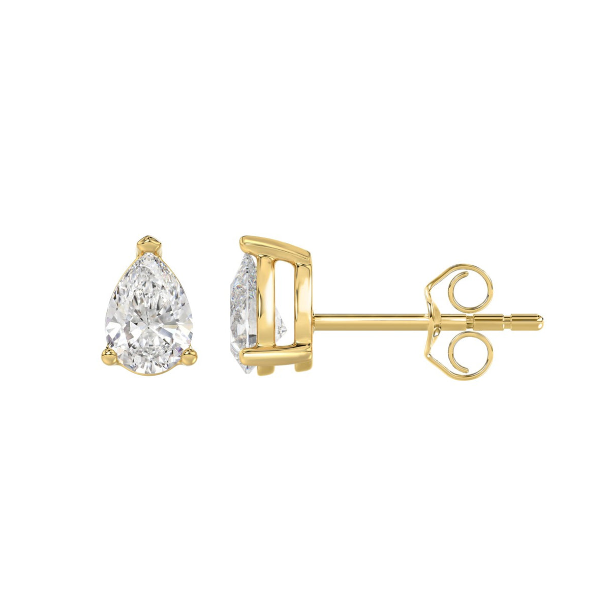 14K Yellow Gold, flat view
