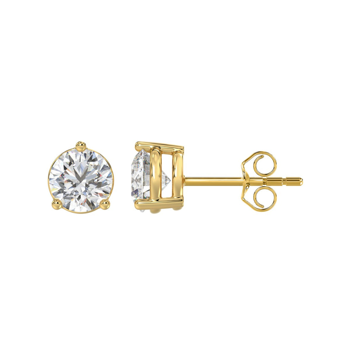 14K Yellow Gold, flat view