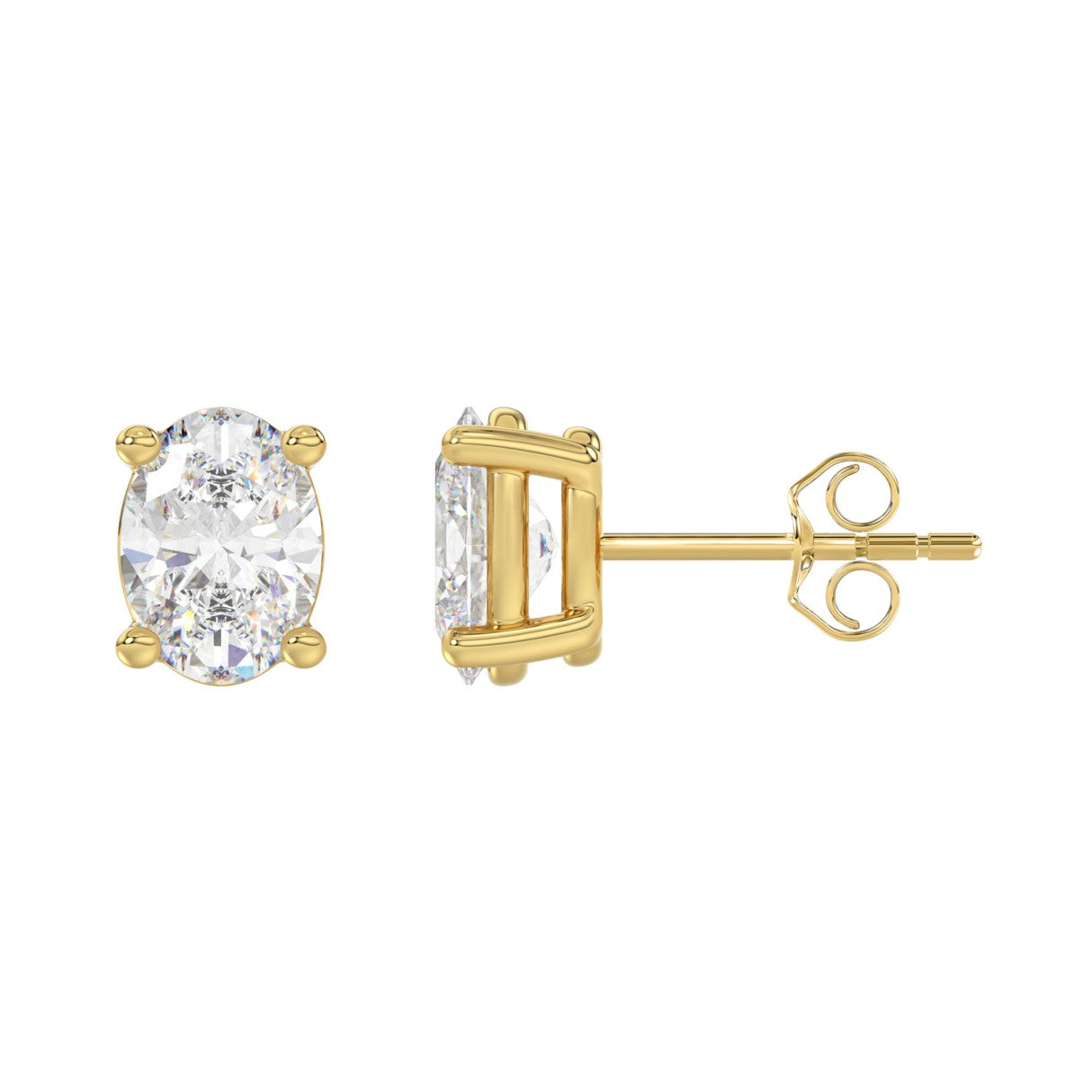 14K Yellow Gold, flat view
