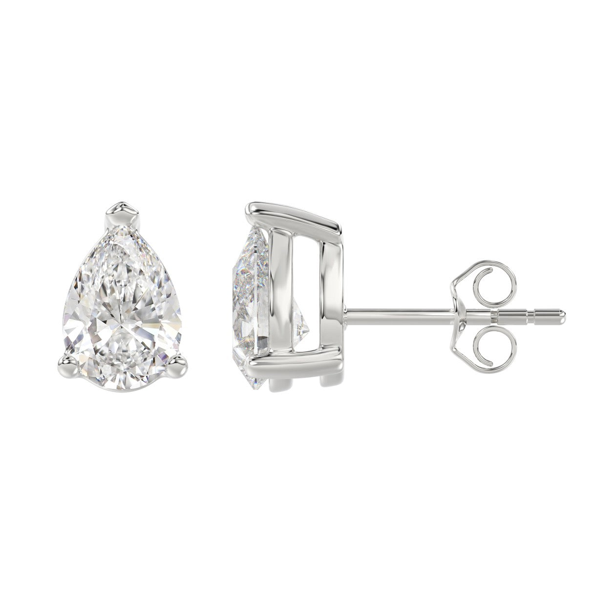 14K White Gold, flat view